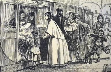 Invasion eines Raucherabteils, 1869